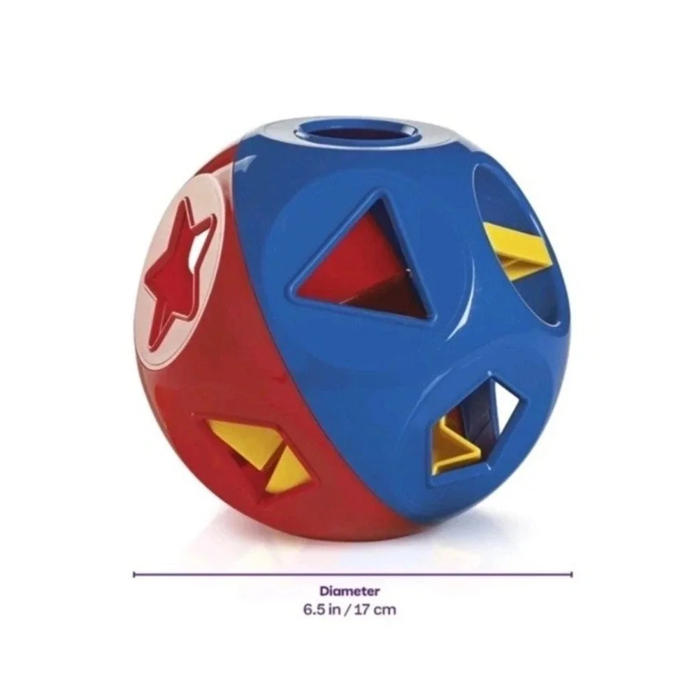 Tupperware Vintage Shape O Ball Classic Toy Sorter with 10 Shapes Blue Red